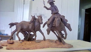 “Bending the Wild Mare”—a work in progress. (Photo courtesy of Bill Whitley)   