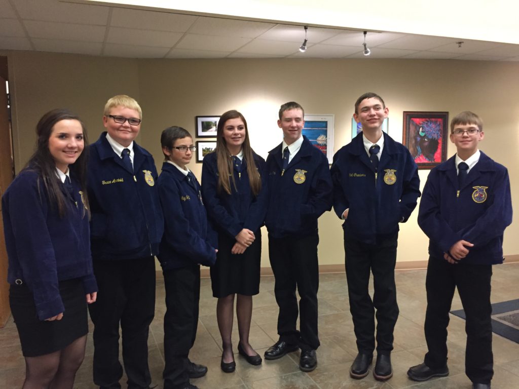Jr Chapter.jpg (L-R) Baylee Pierce, Thomas Arnhold,  Justan Alford, Natalie Streeter, Robby Story, Holt Chambers, and Mason Knight